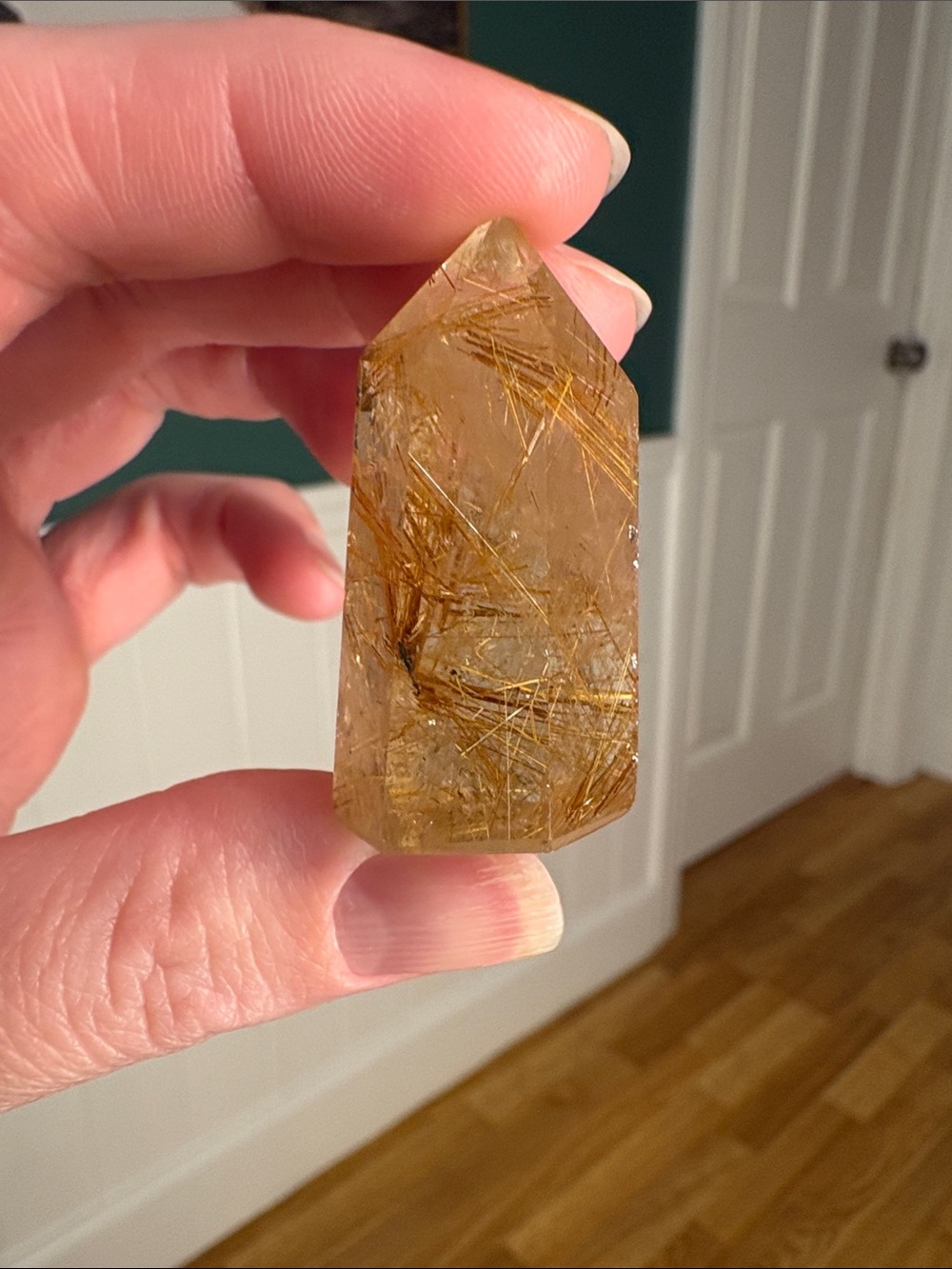 Golden Rutilated Quartz Point - Picture 3 of 5